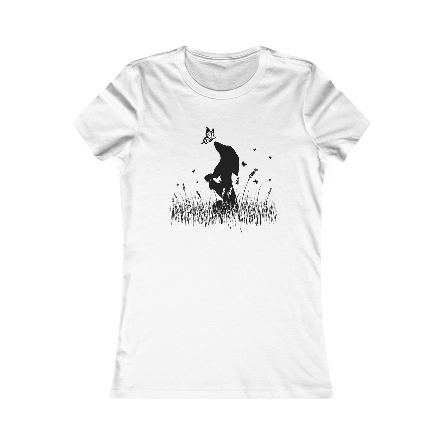 Dachshund in the Meadow: Butterfly Bliss - Women's Favorite Tee