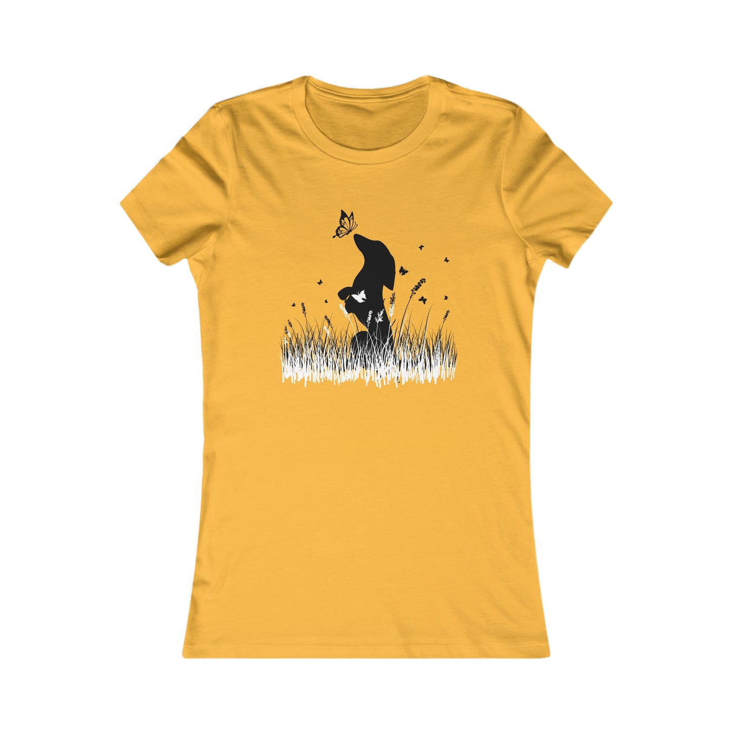 Dachshund in the Meadow: Butterfly Bliss - Women's Favorite Tee