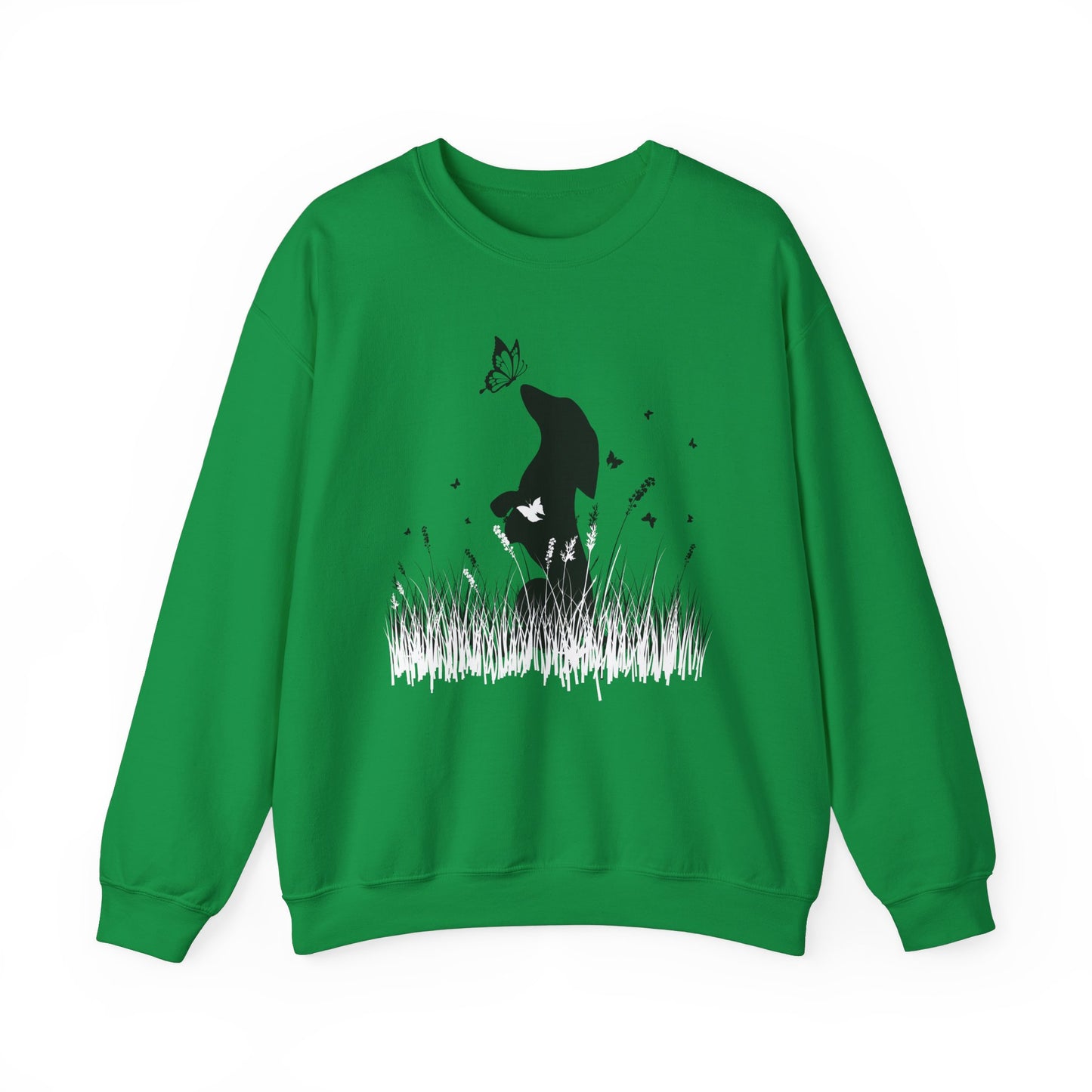 Dachshund in the Meadow: Butterfly Bliss - Unisex Heavy Blend™ Crewneck Sweatshirt