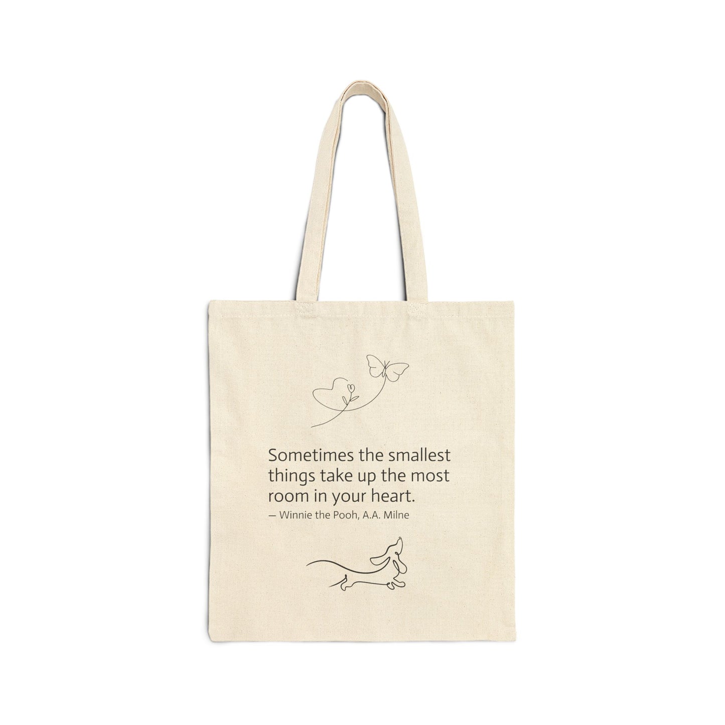 Dachshund in the Meadow: Butterfly Bliss - Cotton Canvas Tote Bag